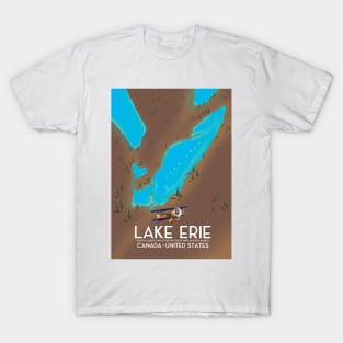 lake erie Vintage style map T-Shirt